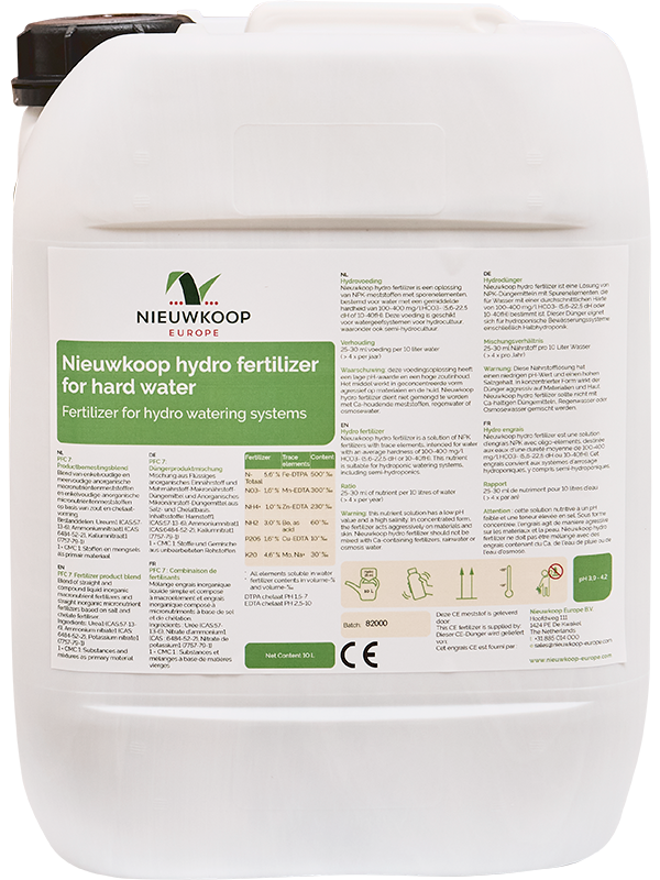 Nieuwkoop (semi) hydro fertilizerg.10 ltr pour L'eau calcair